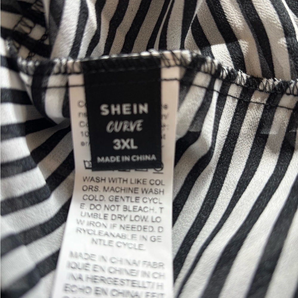 SHEIN Black and White Striped Beach Cover up - Picture 4 of 7